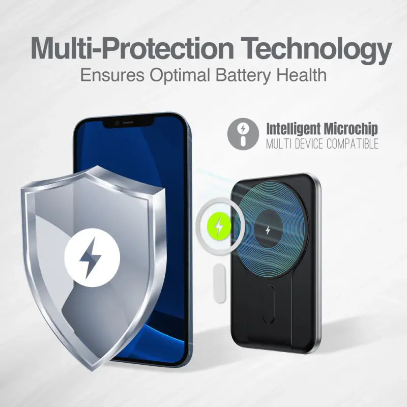 BATERÍA EXTERNA MAGNÉTICA MS5 DE 5000MAH DE ALUMINIO ARGPB1160